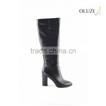 OLZB36 woman sexy winter medium height block heel knee high patent leather boots fashion 2013