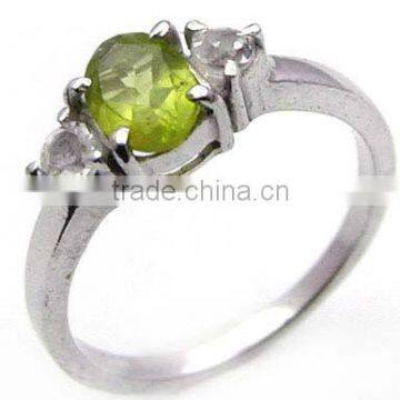 Amazing ! Peridot Ring & .925 Sterling Silver Ring Jewelry Wholesale Silver Jewelry