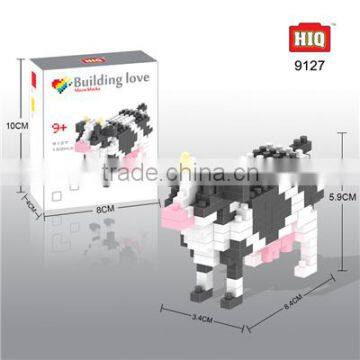 HIQ animal zoo series plastic diamond blocks cow animal toy