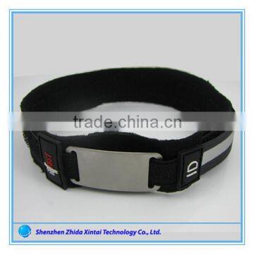 QR code Engrave ID bracelet with plastic clasp adjustable id bracelet