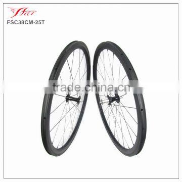 Highend King carbon bicycle wheels for road bike 700C, carbon clincher wheels 38mm tubeless compatible with basalt braking