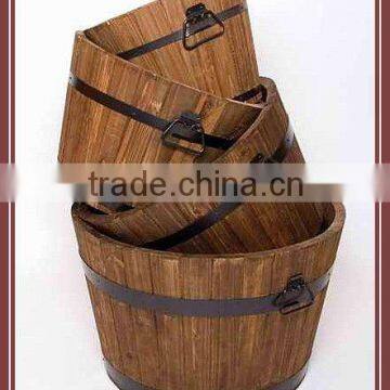 wooden flower pot