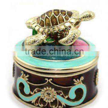 Turtle Jewelry/Trinket Box, Made of Metal-alloy