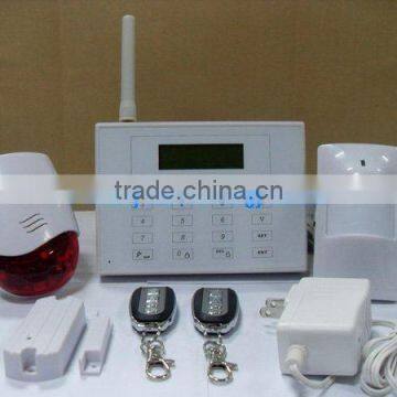 Dual Network PSTN gsm home security system with touch keypad and wireless doorbell