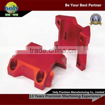 Cnc Machining Aluminium Parts Bike Stem Assembly Case With Glossy Red Anodized Cnc Service photo-5