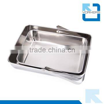 Stainless steel handle food serving tray