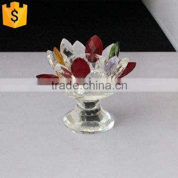 Crystal colorful lotus flower&crystal incense burner for gift