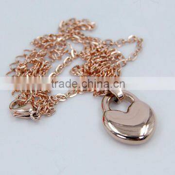 Rose gold plating heart pendant necklace