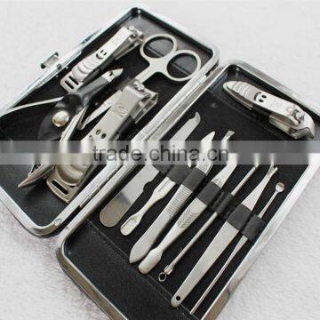 New Stainless Steel Nail Clipper Nipper Cutter Pedicure Manicure Set Kit Tools 12 pcs inside