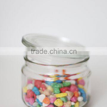 Airtight Clear Wholesale Cannister Glass Jar With Glass Lid