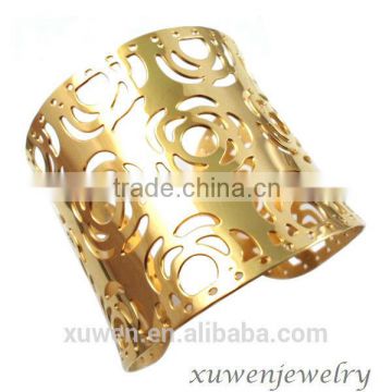 laser cut wide stainless steel girls fashion metal bangle