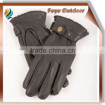 Newest Guangdong xxxl black winter split cowhide plain style lined Mens dress gloves