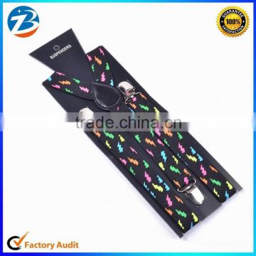 Lightning Logo Printed Fashion Ladies Suspenders