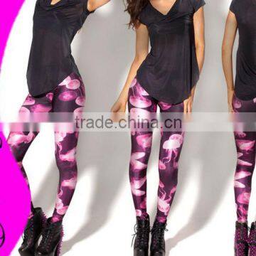 Wholesale! Newest Design WDQ013 Galaxy Leggings JELLYFISH PINK LEGGINGS