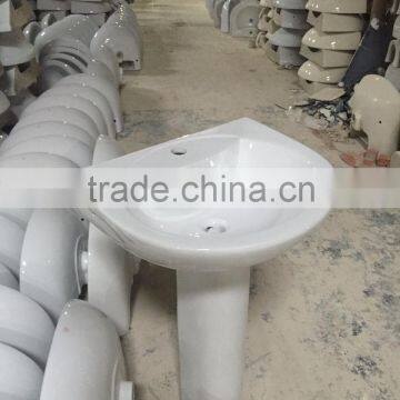 Bathroom Sanitary Ware Ceramic Wash Basin With Pedestal Single Hole Wash Basin Cheap Bathroom Basin P001 photo-3