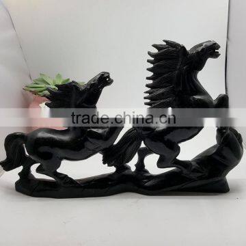 Obsidian horse sculpture animal carvings