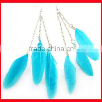 Discount!!! cheap feather earrings new style earring so fashion handmade earrings hot sale feather earrings