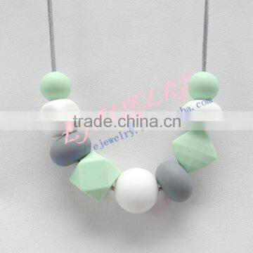 multicolor kids teething beads necklace silicone beads baltic amber teething necklace Discount PriceTN022