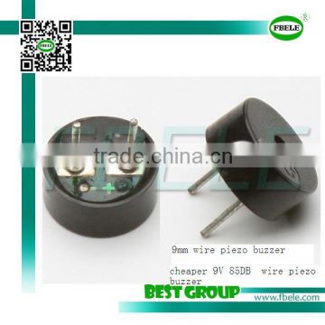 9mm cheaper 85DB 9V wire piezo buzzer FBMT9040