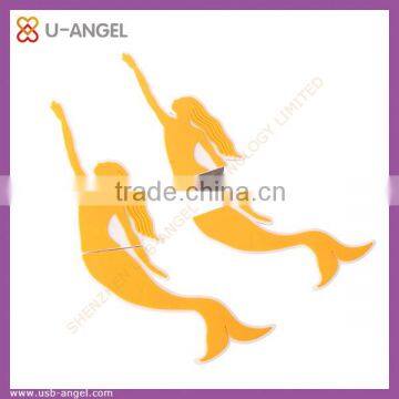OEM Design mermaid shape usb pen drive 4gb pvc custom shape usb flash disk