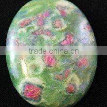 18x13mm ruby fuchsite oval gemstone cabochon