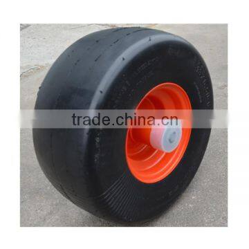 13 x6.50-6 flat free rubber wheel with smooth tread for zero turn radius commercial mowers