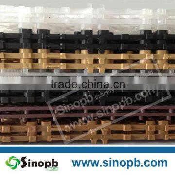 removable and recycled plastic materials tile bases for outdoor mosaic tile decking