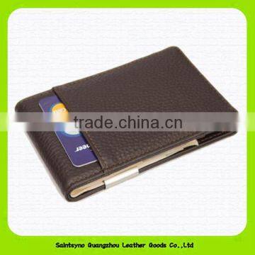 Custom wholesale PU leather money clip wallet with credit card holder 15015