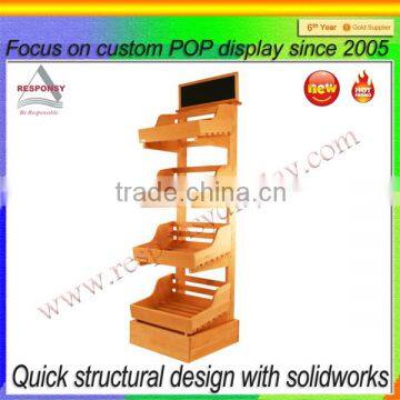 custom wood heavy duty meat display stand