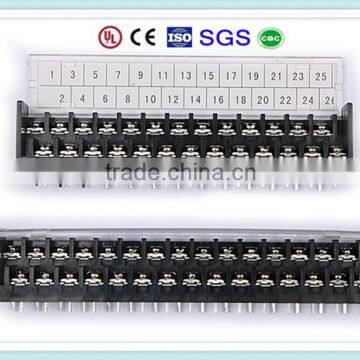 Straight and Right Angle Pin Dual Row Brass Terminal Block Connector 300V 10A 9.52mm Pitch