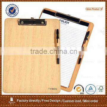 high quality clipboard pu holder with pen holder