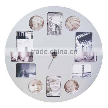 round photo frame wall clock