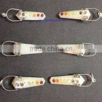 White Agate Double Point Chakra Pendants | crystal healing jewelry Wholesale