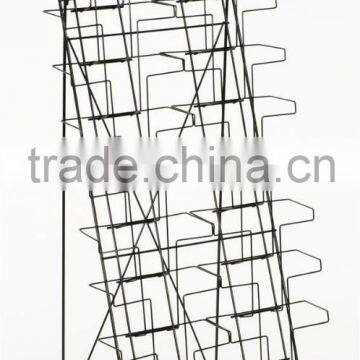 Tiered Black Wire Magazine Standing Floor Rack