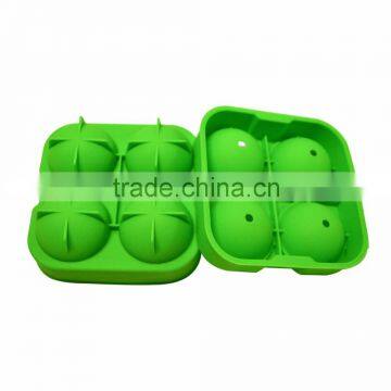 High quality green color ball shape silicone ice tray