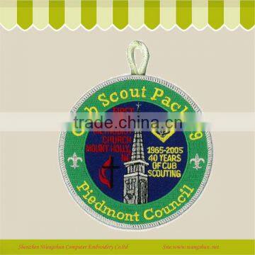 High Quality Applique Scout Embroidery hang tag