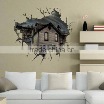 Remove Sofa Background 3D Break Through Walls Sticker for Living Room