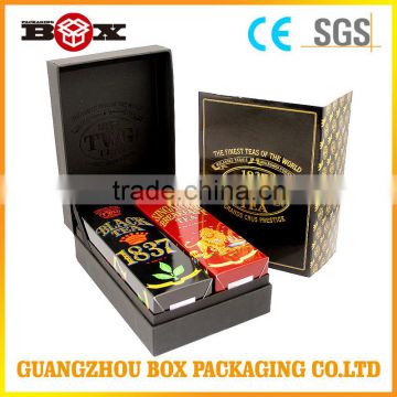 Black paper cardboard box with embossy logo