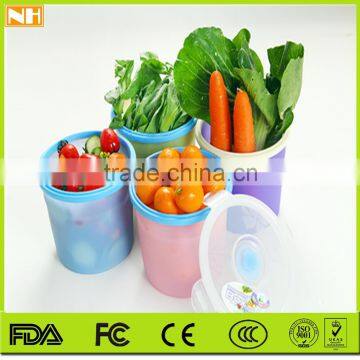Newly product 850ML Silicone Round Preserving box /lunch box