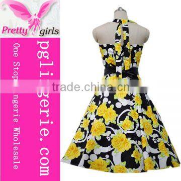 Slim Women Floral Printed Audrey Hepburn Dress