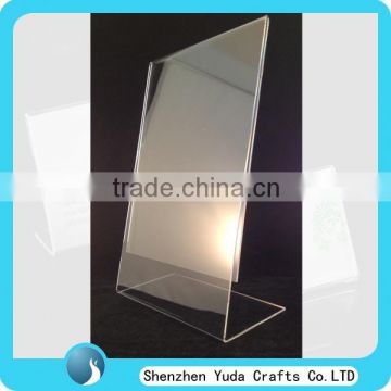 Acrylic Material Sign Holder Ad Holder Free Standing Restaurant Menu Holder