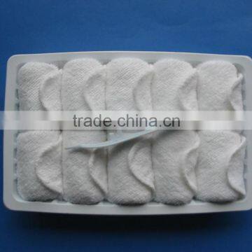 rolled airline face towels for J class