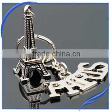 souvenir/gift custom metal eiffel tower key ring