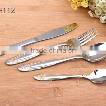 Elegant Style Gold Plated Handle Stainless Steel Cutlery Set KX-S112