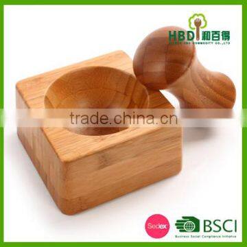 Top quality customized wooden mortar and pestle wholesale