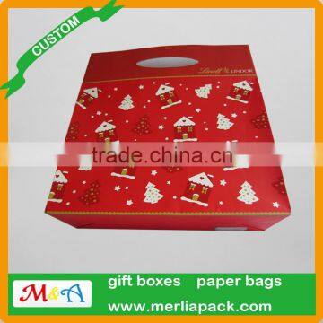 Chocolates Carrier Bags Hot Cafe Candy Die Cut Handle Paper Packaging Euro Totes Bags