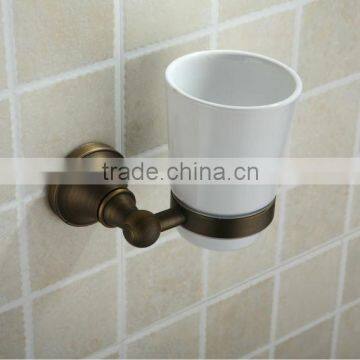 Decorative Copper Pure Ceramic One Cup Tumbler Holder for Bathroom Accessories