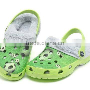 2015 new outdoor warm water trasfer print eva winter boys clogs sandals