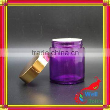 Purple Glass Cream Jar With 100g Glass Jar With Glass Jars for Cosmetics