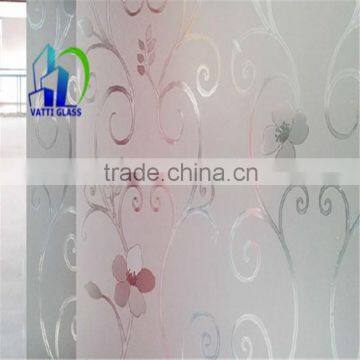 acid etched door glass wall decorative panels tempered acid washed frosted glass shower wall panels